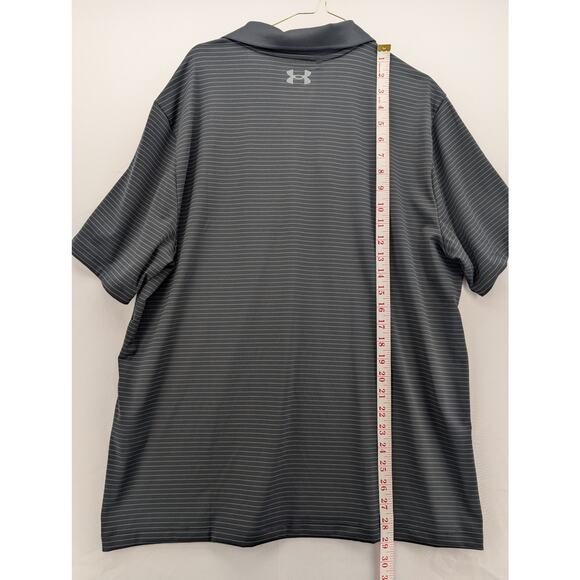 NWT Under Armour UA Matchplay Stripe Men's Polo ion Black size Large - Picture 6 of 6